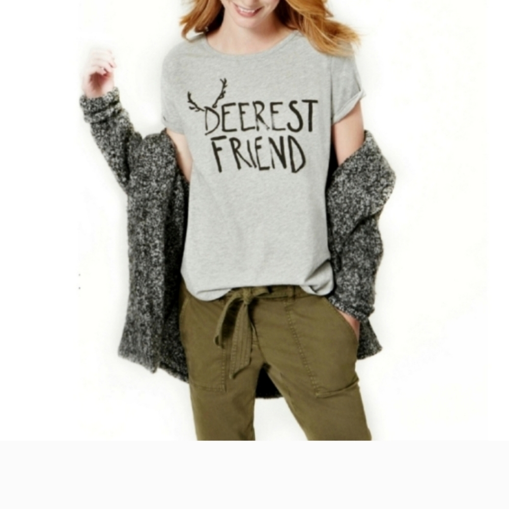 LOFT Gray Graphic Tee - Dearest Friend